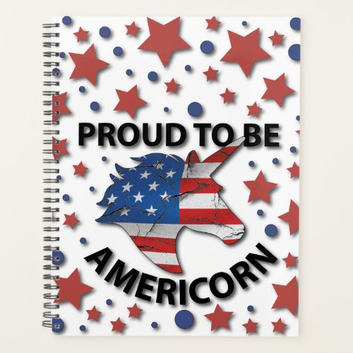 Cute 4th of July red white and blue Americorn Planner