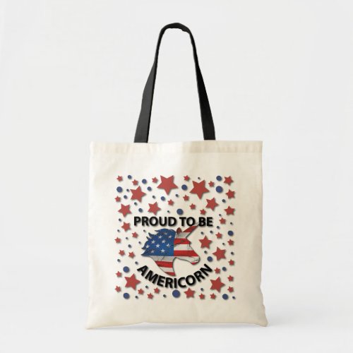 Cute 4th of July red white and blue Americorn Tote Bag