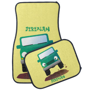 Cute 4X4 offroad vehicle cartoon car  Car Floor Mat
