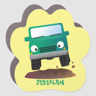 Cute 4X4 offroad vehicle cartoon car Car Magnet