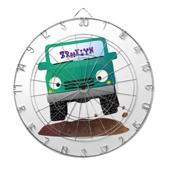 Cute 4X4 offroad vehicle cartoon car Dart Board (Front)