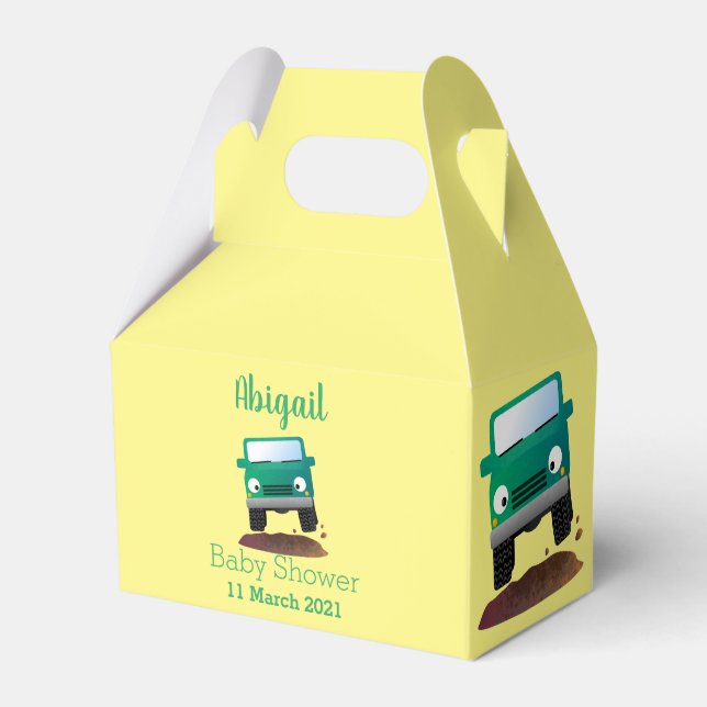 Cute 4X4 offroad vehicle cartoon car  Favor Boxes (Front Side)