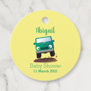 Cute 4X4 offroad vehicle cartoon car Favor Tags