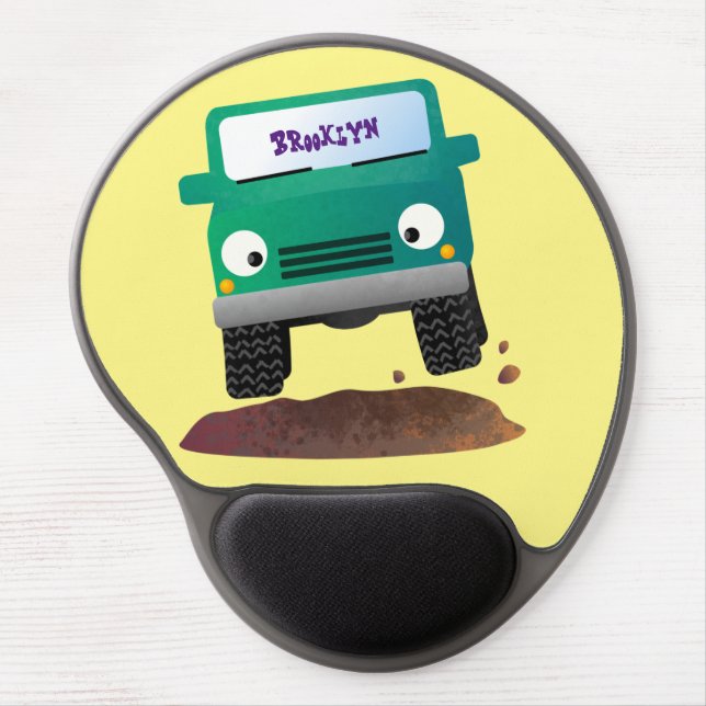 Cute 4X4 offroad vehicle cartoon car Gel Mouse Pad (Front)