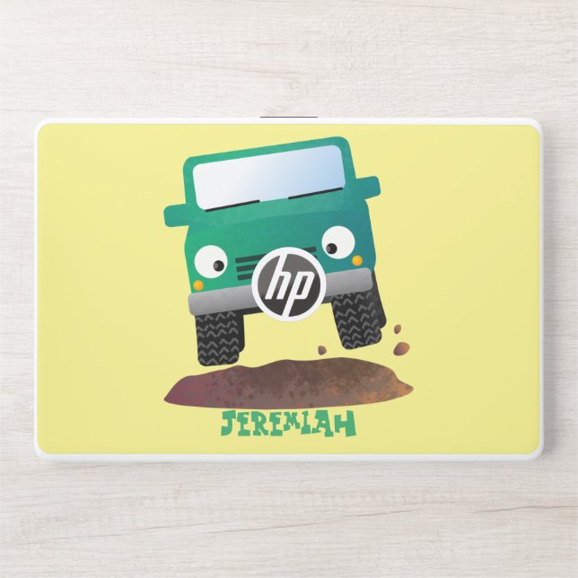 Cute 4X4 offroad vehicle cartoon car HP Laptop Skin (Front)