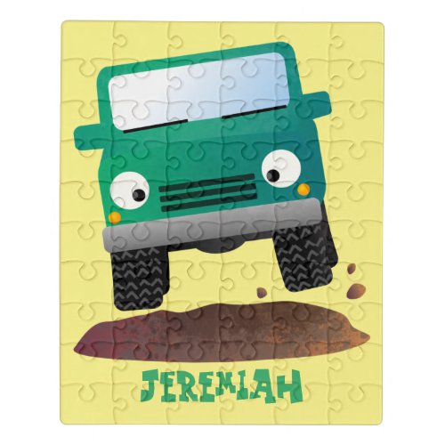 Cute 4X4 offroad vehicle cartoon car Jigsaw Puzzle