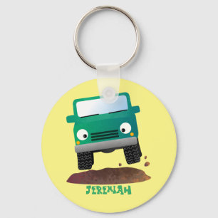 Cute 4X4 offroad vehicle cartoon car Keychain