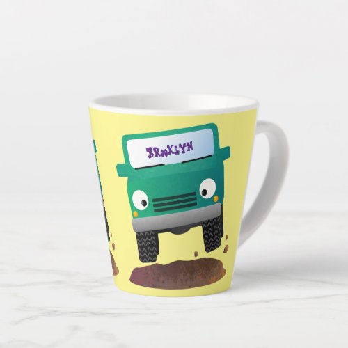 Cute 4X4 offroad vehicle cartoon car Latte Mug