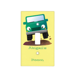 Cute 4X4 offroad vehicle cartoon car Light Switch Cover