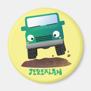 Cute 4X4 offroad vehicle cartoon car Magnet