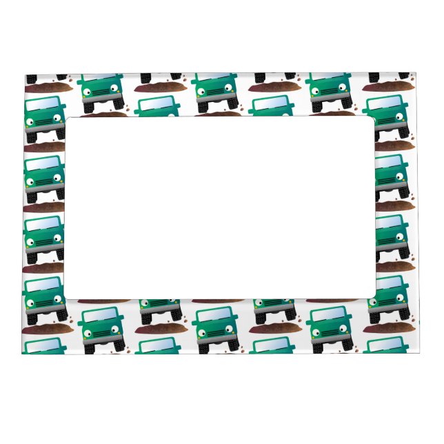 Cute 4X4 offroad vehicle cartoon car Magnetic Frame (Front)