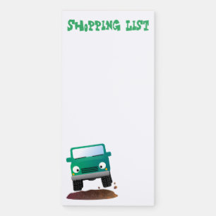 Cute 4X4 offroad vehicle cartoon car Magnetic Notepad