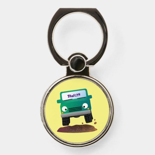 Cute 4X4 offroad vehicle cartoon car Phone Ring Stand