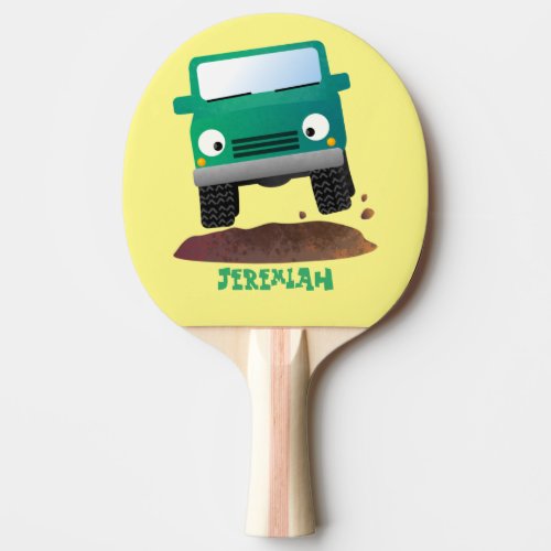 Cute 4X4 offroad vehicle cartoon car Ping Pong Paddle