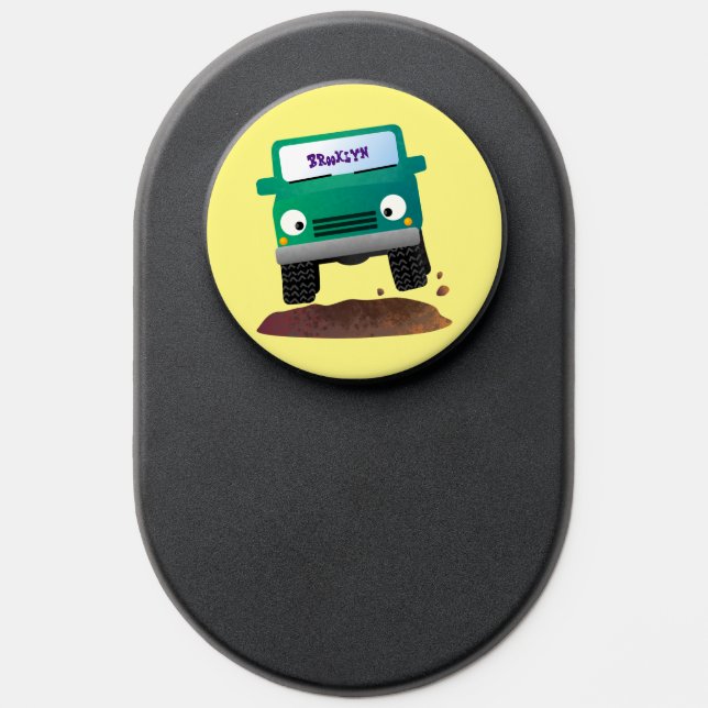 Cute 4X4 offroad vehicle cartoon car  PopSocket (Popsocket)