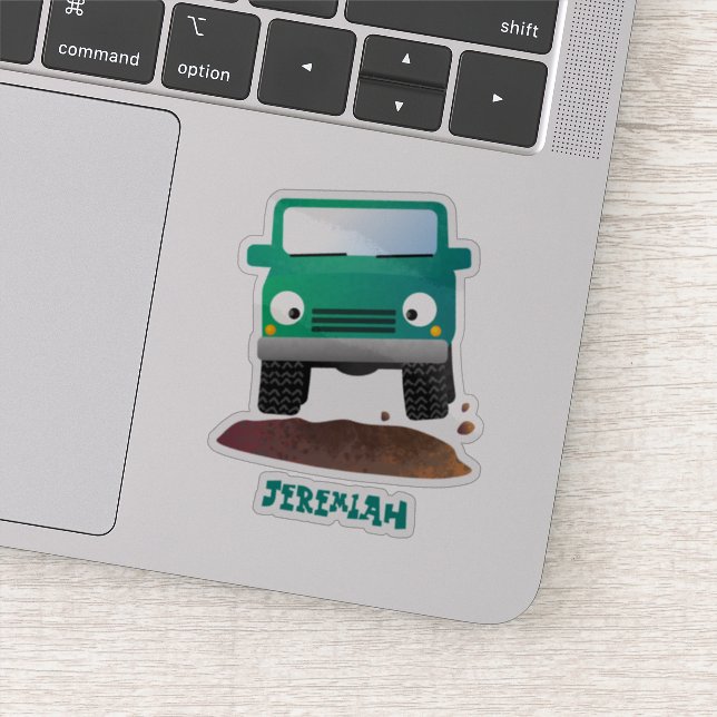 Cute 4X4 offroad vehicle cartoon car Sticker (Detail)