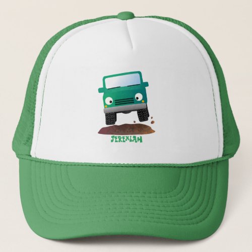 Cute 4X4 offroad vehicle cartoon car Trucker Hat