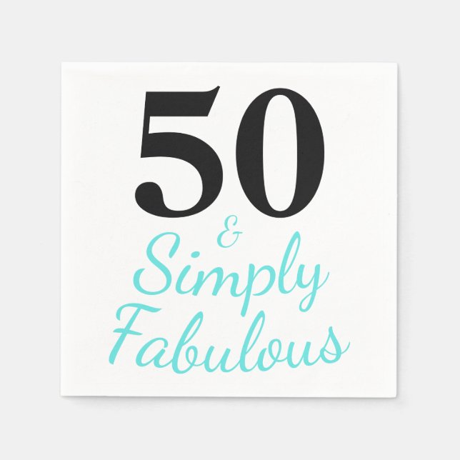 Cute 50 and Simply Fabulous Birthday Napkins (Front)