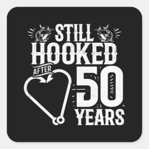 Cute 50th Anniversary Couples Married 50 Years Square Sticker