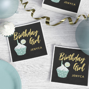 Cute 50th Birthday Cupcake Party Napkins