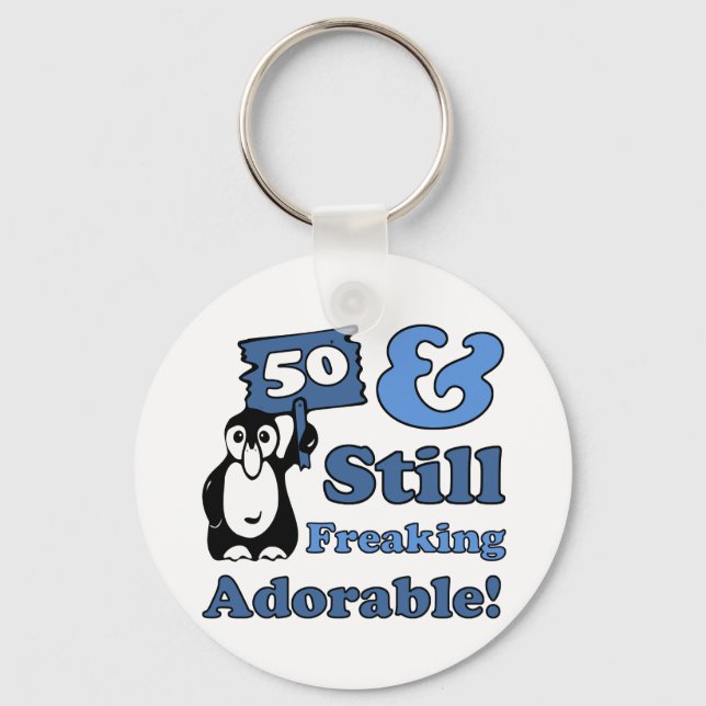 Cute 50th Birthday For Women Keychain (Front)