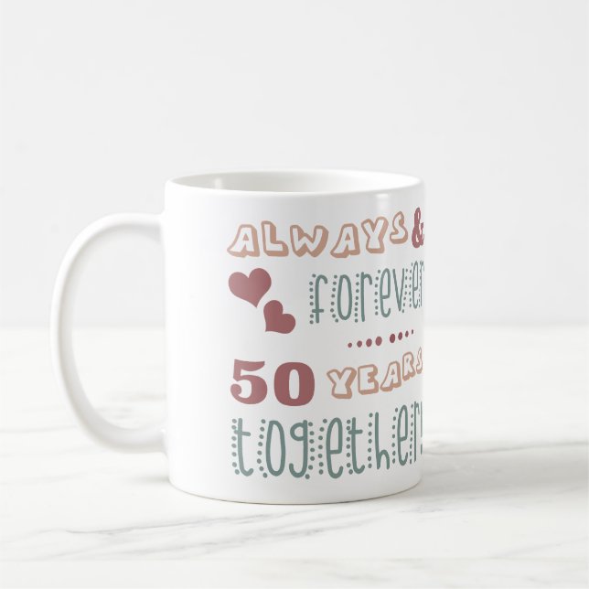 Cute 50th Wedding Anniversary Coffee Mug (Left)
