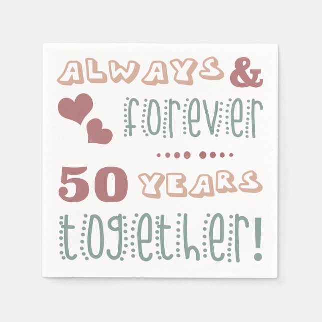Cute 50th Wedding Anniversary Napkins (Front)