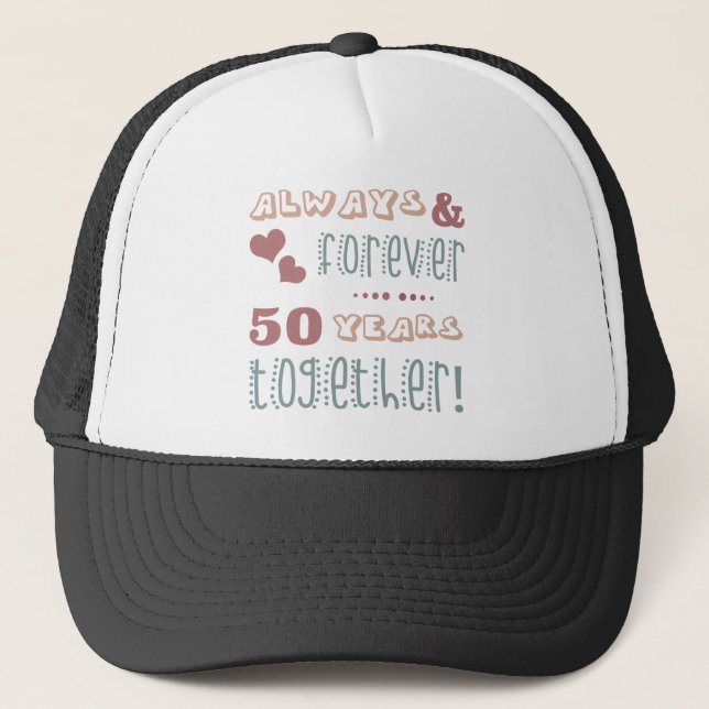 Cute 50th Wedding Anniversary Trucker Hat (Front)