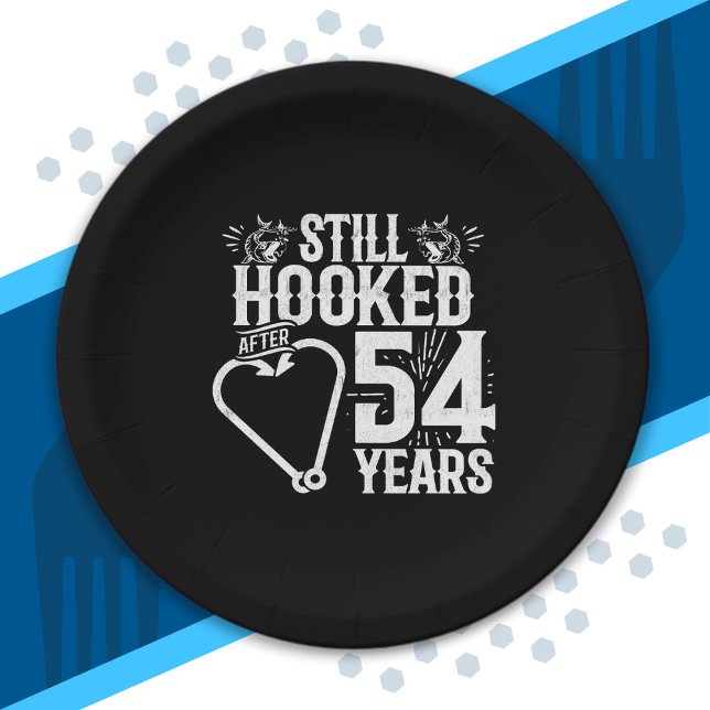 Cute 54th Anniversary Couples Married 54 Years Paper Plates (Creator Uploaded)