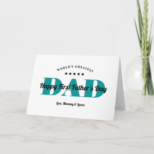 Cute 5 Star Rating Dad  First Fathers Day Photo Card