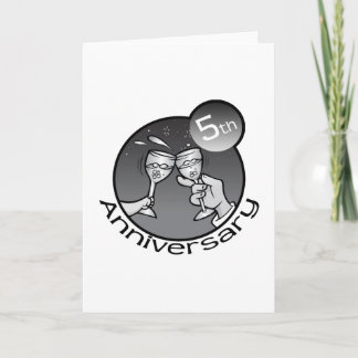 Cute, "5th Anniversary" design Card