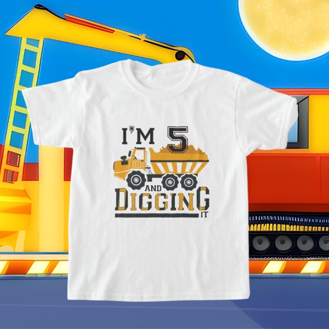 cute 5th Birthday construction dump truck T-Shirt (Creator Uploaded)