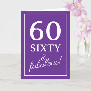 Cute 60th Birthday card for women 60 & fabulous!