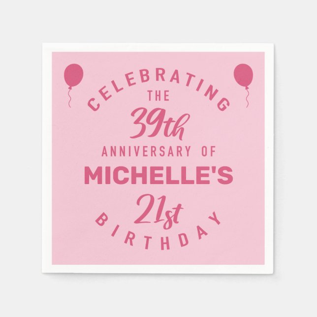 Cute 60th Birthday Personalized Napkins (Front)
