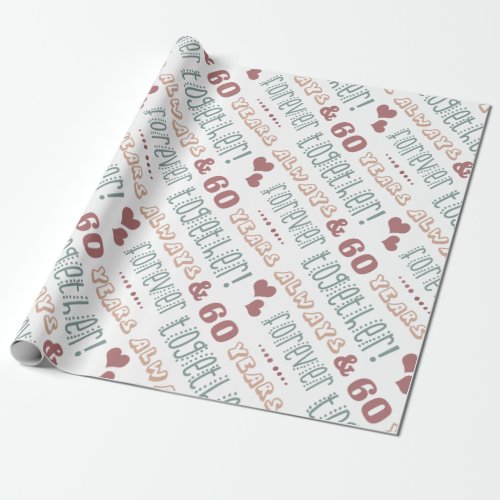 Cute 60th Wedding Anniversary Wrapping Paper