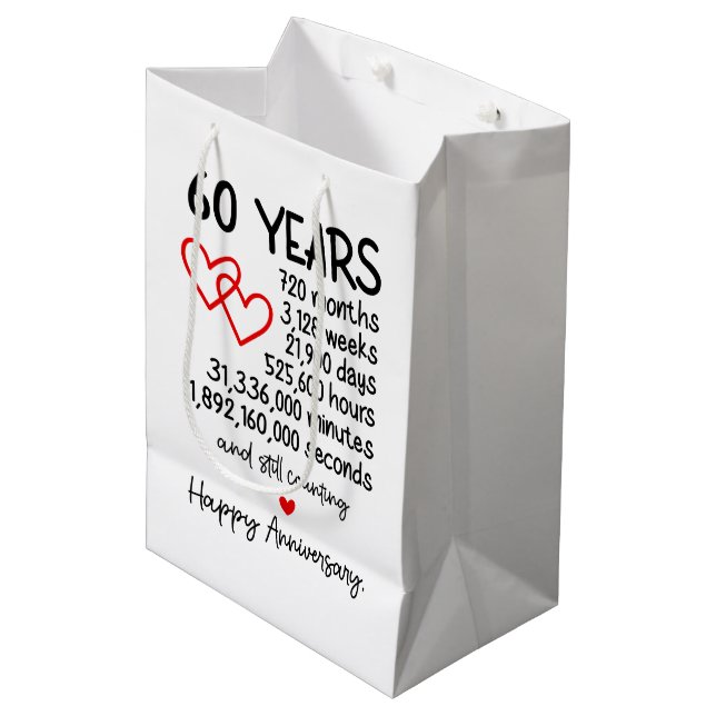 Cute 60th Year anniversary party  Medium Gift Bag (Front Angled)