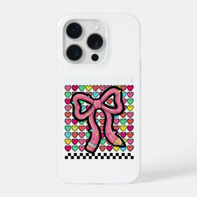 Cute 67 Days Of School Pencil Bow Classroom Theme iPhone Case (Back)