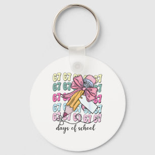 Cute 67 Days Smarter 67 Days Of School Coquette Bo Keychain