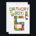 Cute 6th Birthday Gift 6 Years Old Block Building  Save The Date<br><div class="desc">Cute 6th Birthday Gift 6 Years Old Block Building Boys Kids T-Shirt</div>