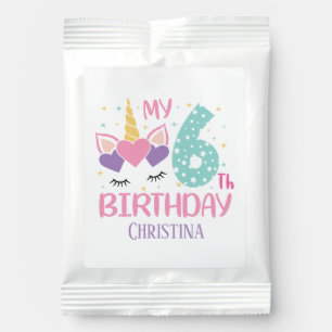 cute 6th Birthday girls fantasy unicorn Lemonade Drink Mix