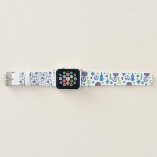 Cute 70's Retro Peace Love & Music Colorful 42mm Apple Watch Band