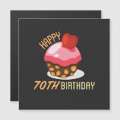Cute 70th birthday design with chocolate cake (Front/Back)