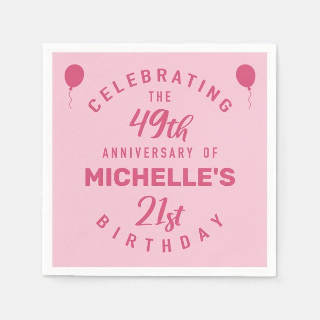 Cute 70th Birthday Personalized Napkins (Front)