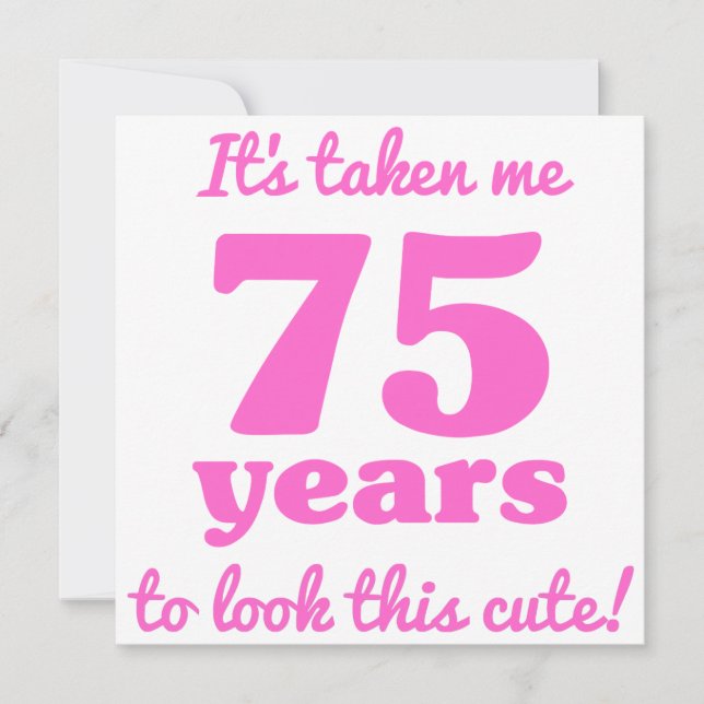 Cute 75th Birthday For Women Card (Front)