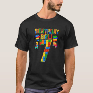 Cute 7th Birthday 7 Years Old Block Building For G T-Shirt