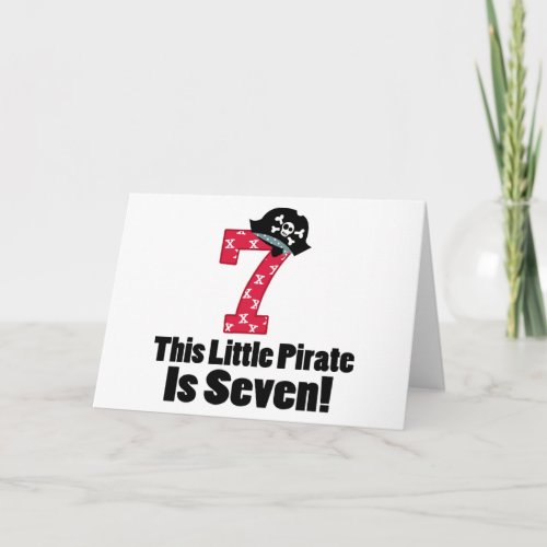 Cute 7th Birthday Pirate Card