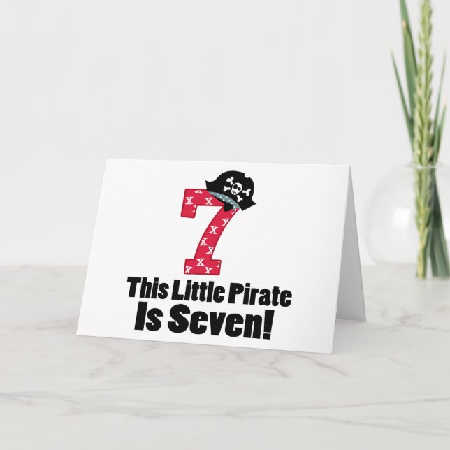 Cute 7th Birthday Pirate Card (Front)