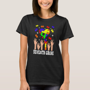 Cute 7th Grade Heart Autism Awareness Back To Scho T-Shirt