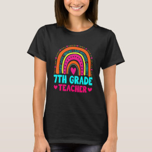 Cute 7th Grade Teacher Rainbow Back To School Firs T-Shirt