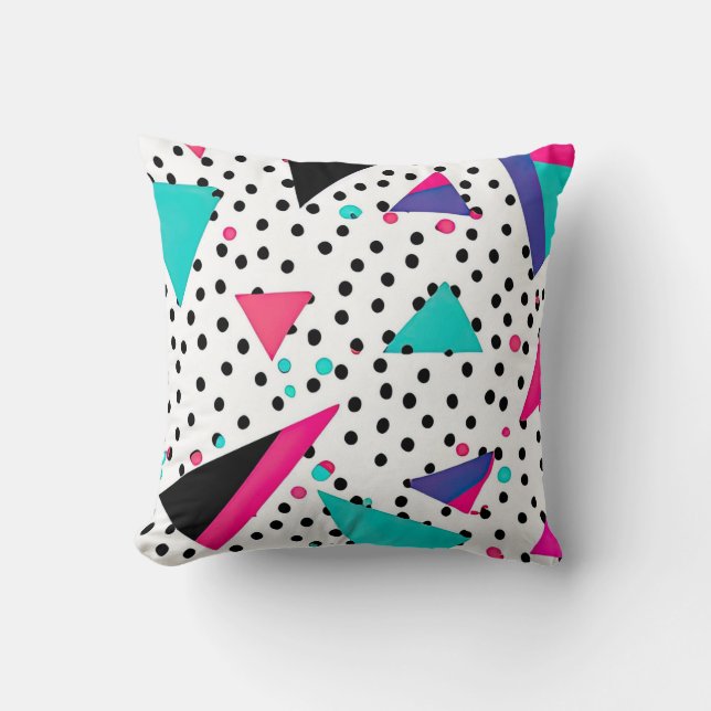 Cute 80s trend throw pillow (Front)